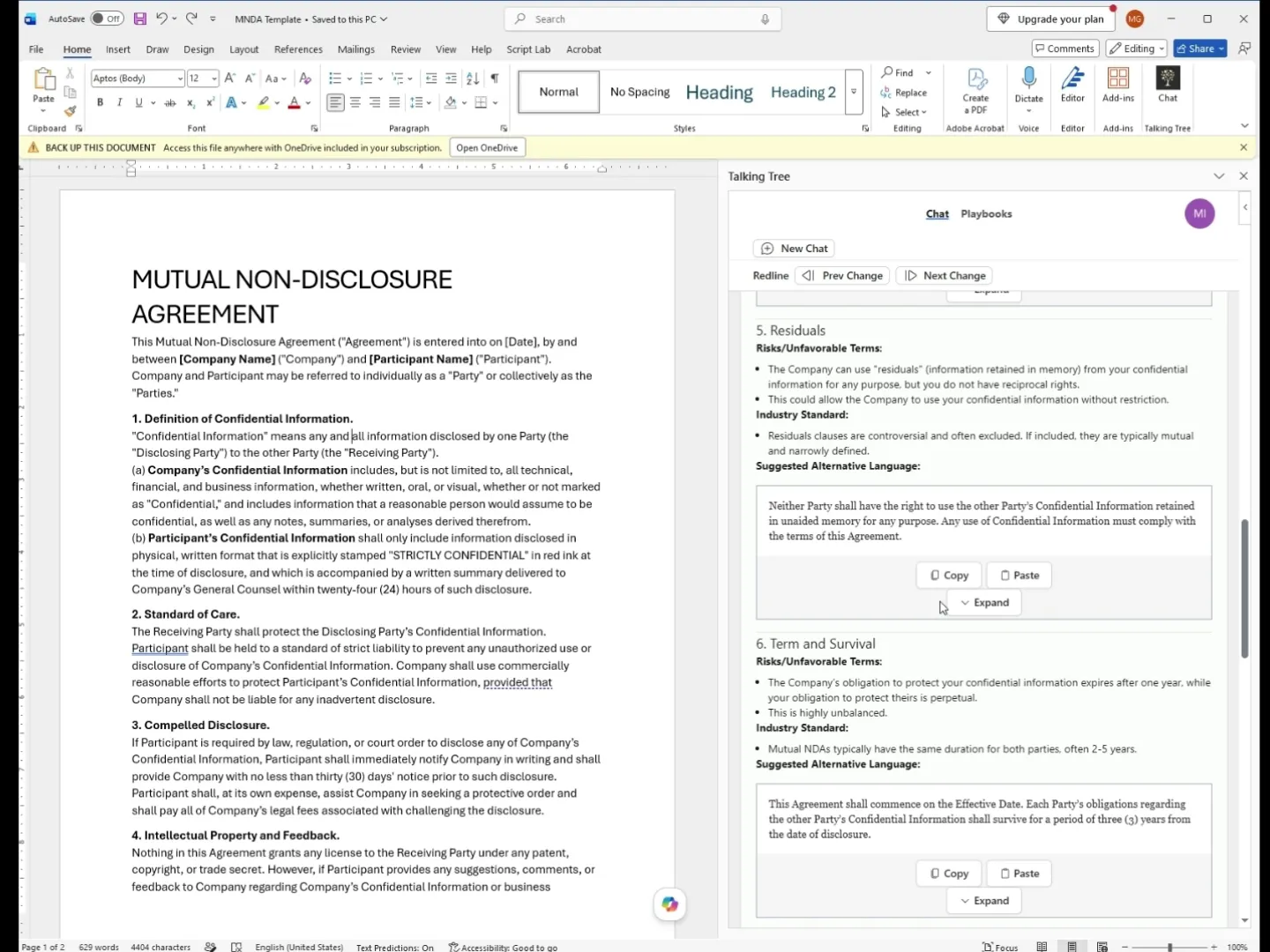 Analysis of Indemnification and Governing Law sections