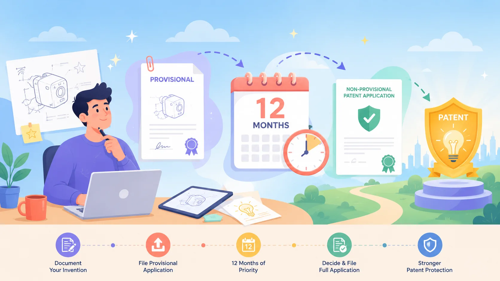 Provisional Patent Applications for Founders: Costs, Deadlines, and the 12-Month Clock